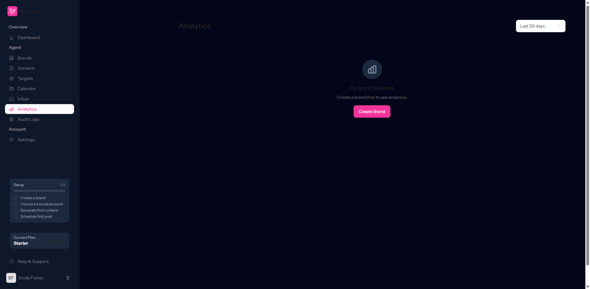 Post Later Analytics Dashboard