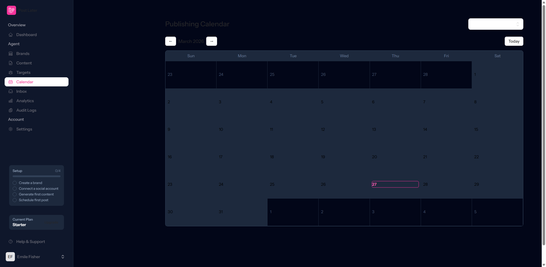 Post Later Publishing Calendar