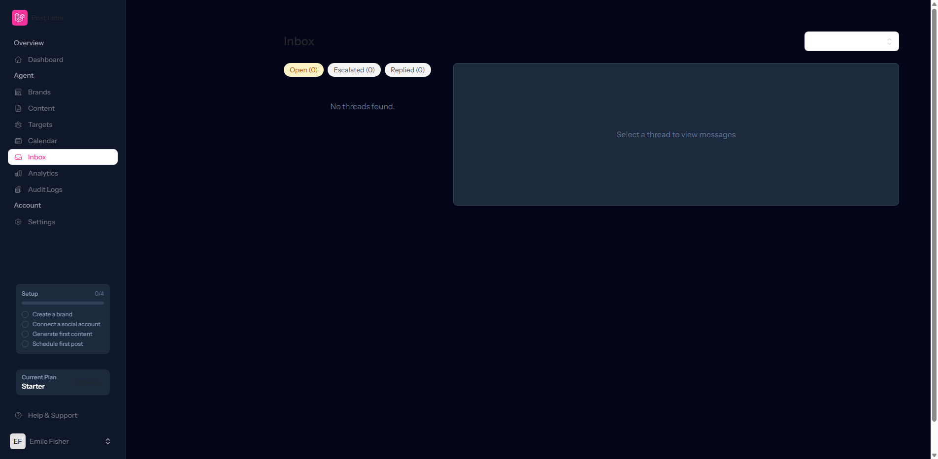 Post Later Multi-Platform Inbox